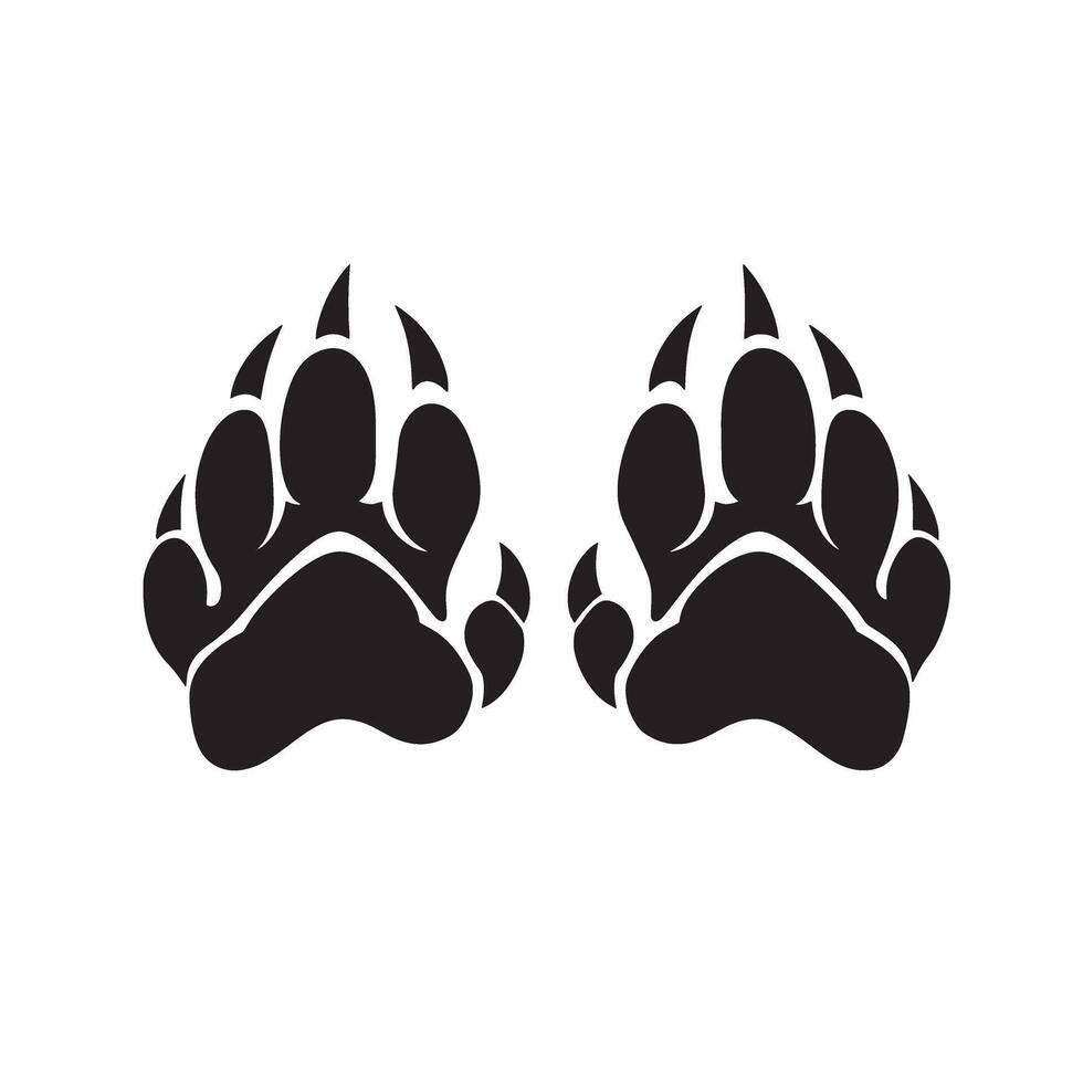 Angry wild wolf foot claw silhouette collection great for dark style art and posters vector
