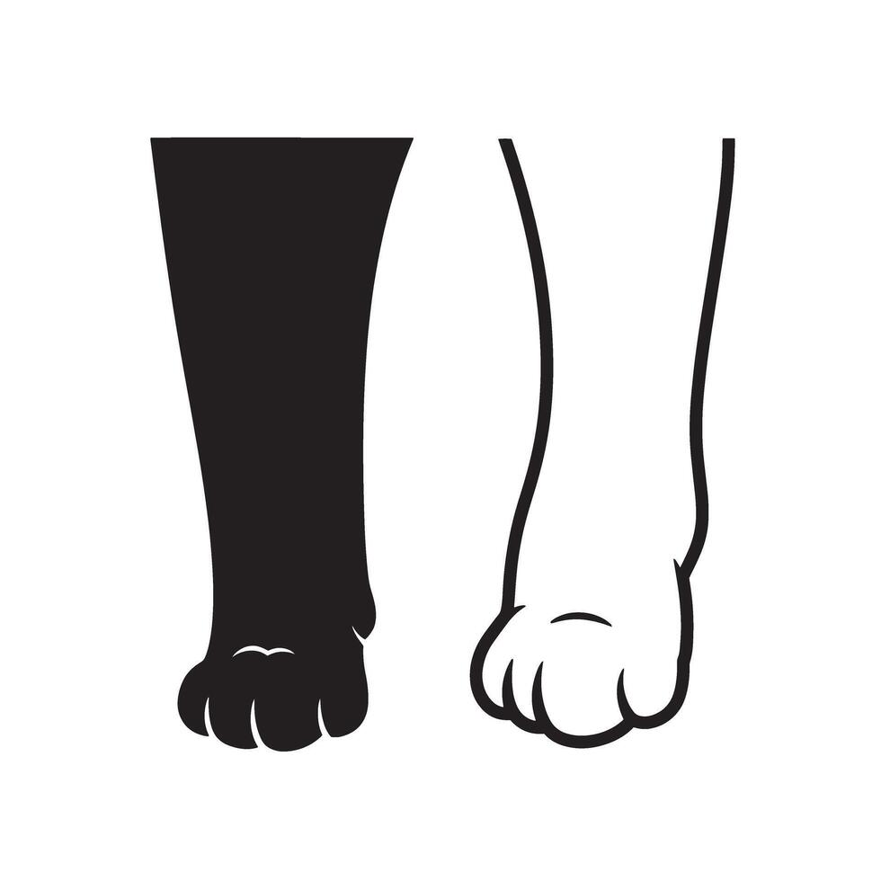 Cat foot silhouette design set perfect for pet store branding and logo use vector