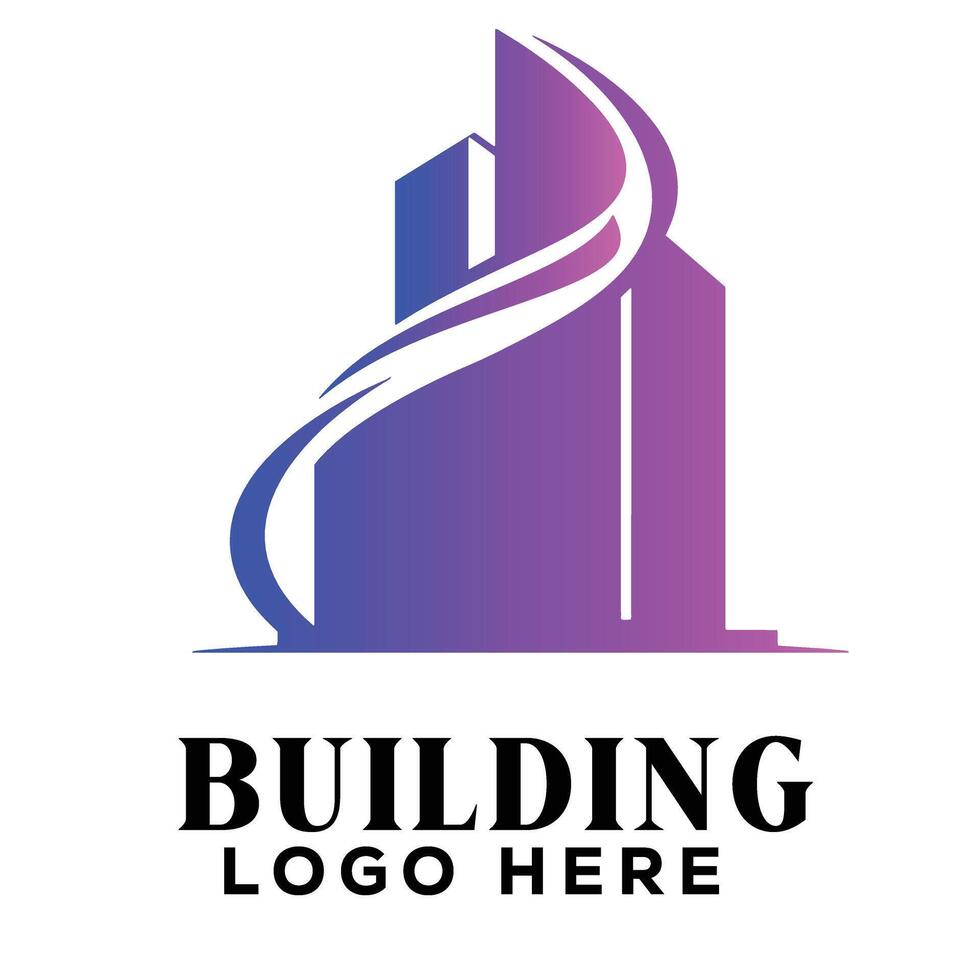 Layered swirl real estate building logo symbol icon ideal for multiunit housing and apartment complexes vector