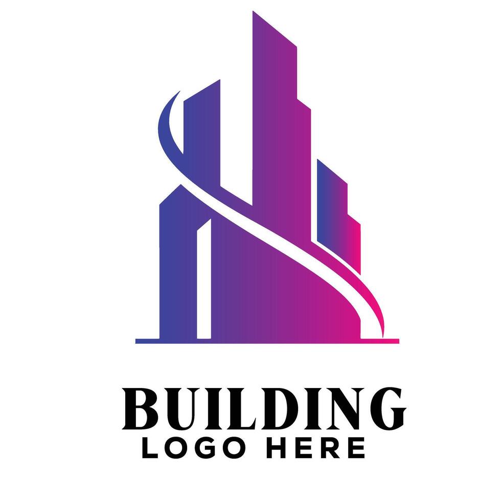 Heritage swirl real estate building logo symbol icon ideal for historic property and landmark branding vector