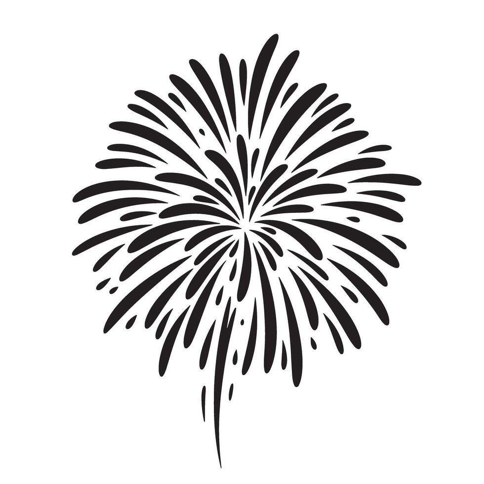 Fireworks scene silhouette elements for outdoor celebration and festival poster design vector
