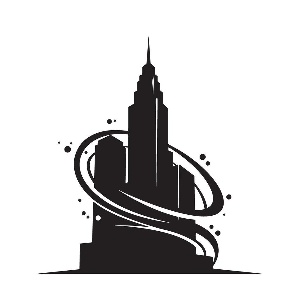Real estate building logo silhouette perfect for signage brochures and firm branding vector
