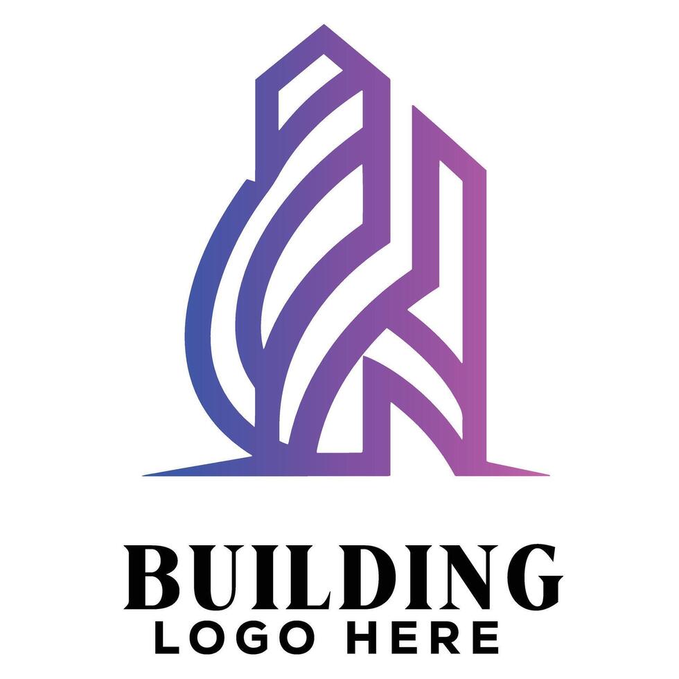 Blueprint swirl real estate building logo symbol icon ideal for architect studio and design firms vector