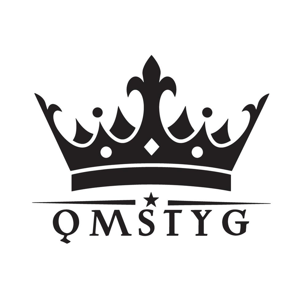 Artistic crown logo art silhouette used for monarchy themes print and label designs vector