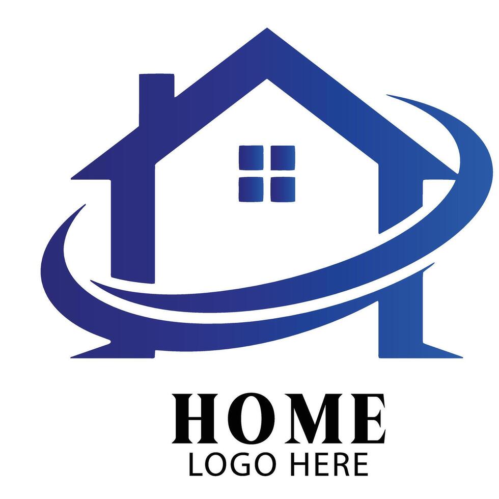 Artistic swirl home building logo symbol icon used in brand identity for modern housing agencies vector