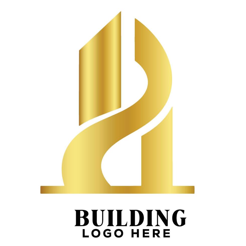 Elegant swirl real estate building logo symbol icon ideal for urban development company identity vector