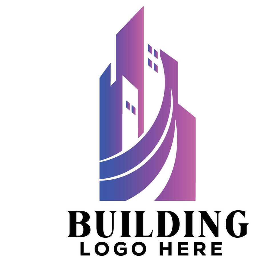 Futuristic swirl real estate building logo symbol icon perfect for tech driven property platforms vector