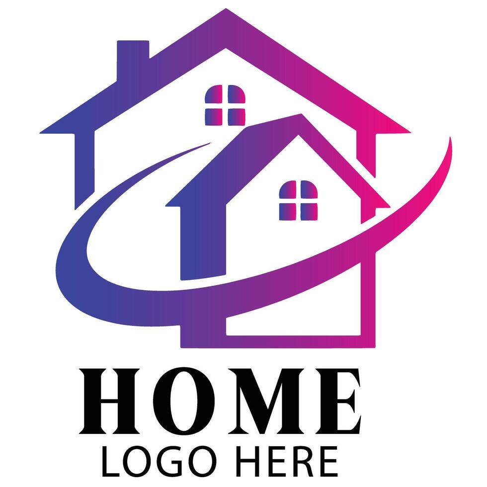 Abstract swirl home building logo symbol icon perfect for creative real estate logo identity vector
