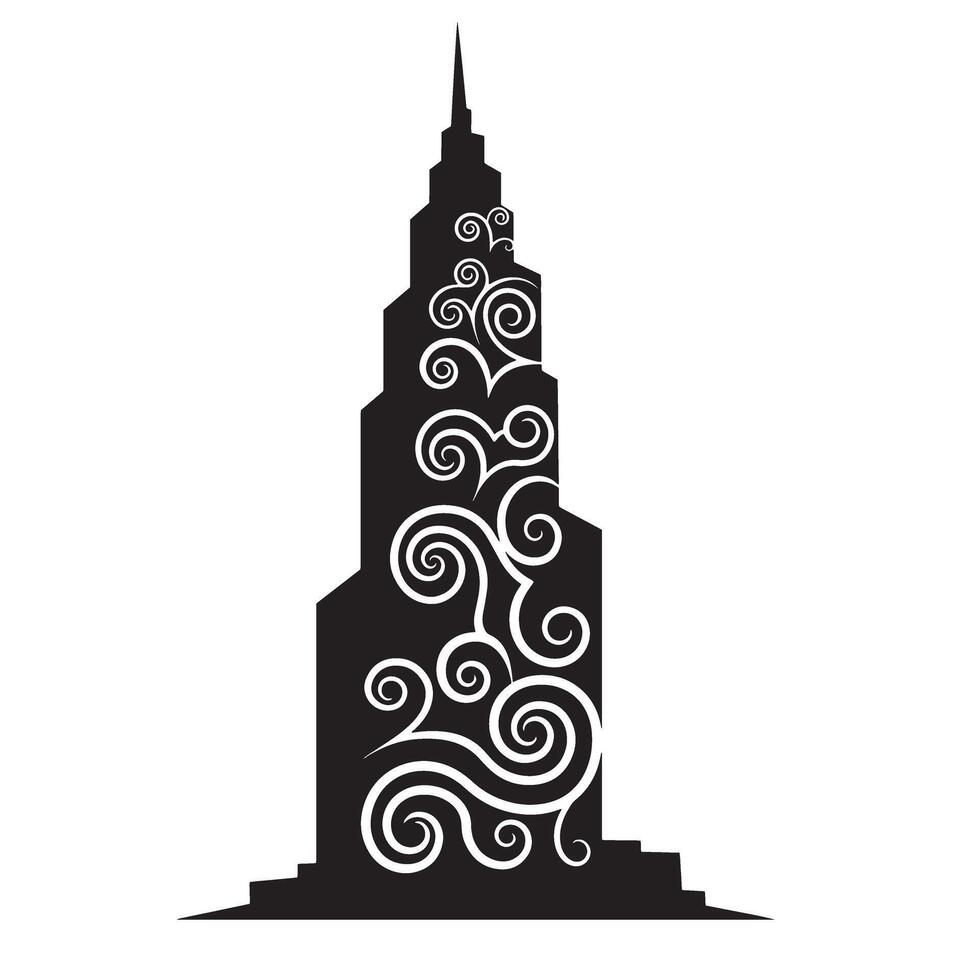 Stylish building logo icon silhouette for professional use in firm logos and signage vector