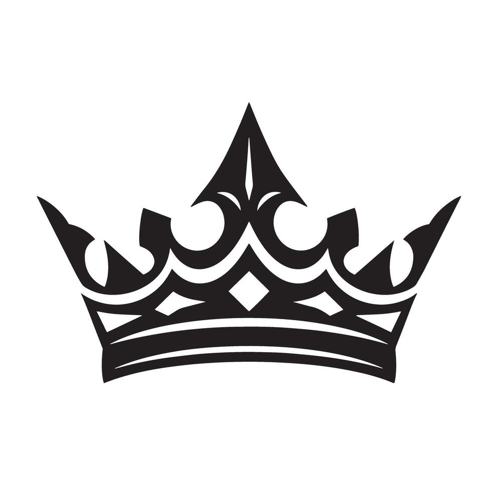 High class crown logo silhouette art for premium branding label and noble concept vector