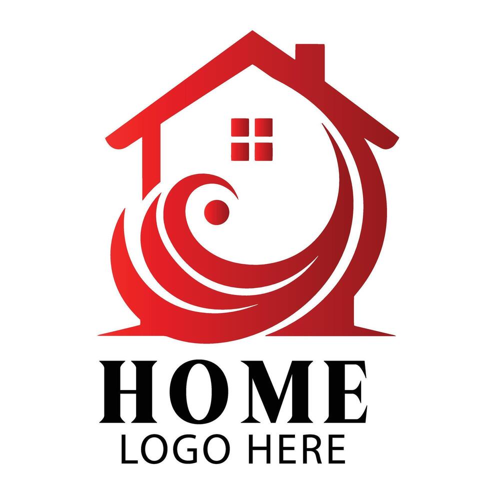 Real estate swirl home building logo symbol icon perfect for clean property logo design template vector