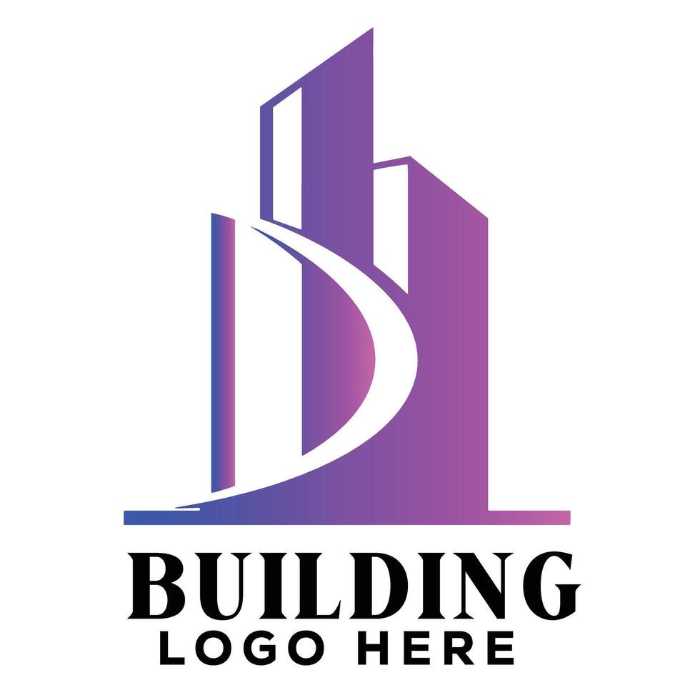 Professional swirl real estate building logo symbol icon ideal for construction firm identity design vector