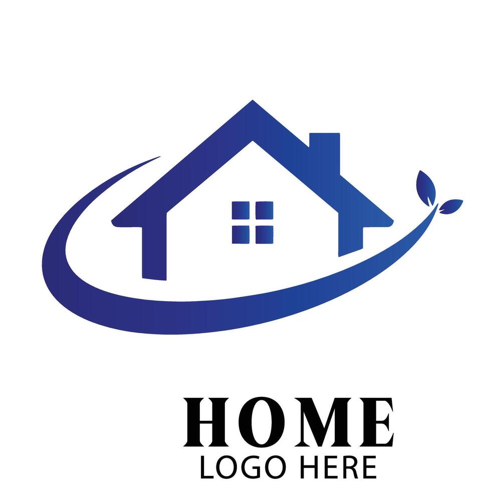 Unique swirl home building logo symbol icon suitable for residential company or real estate firm vector