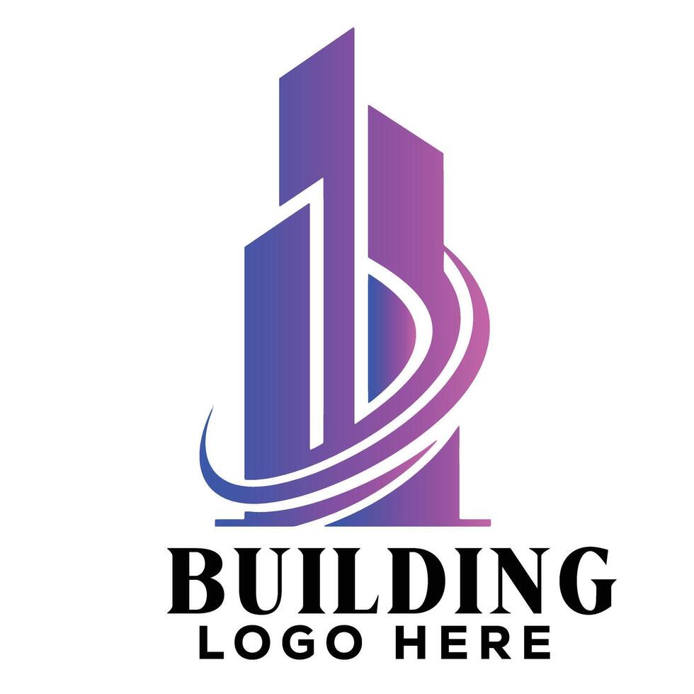 Monochrome swirl real estate building logo symbol icon ideal for professional housing consultancy firms vector