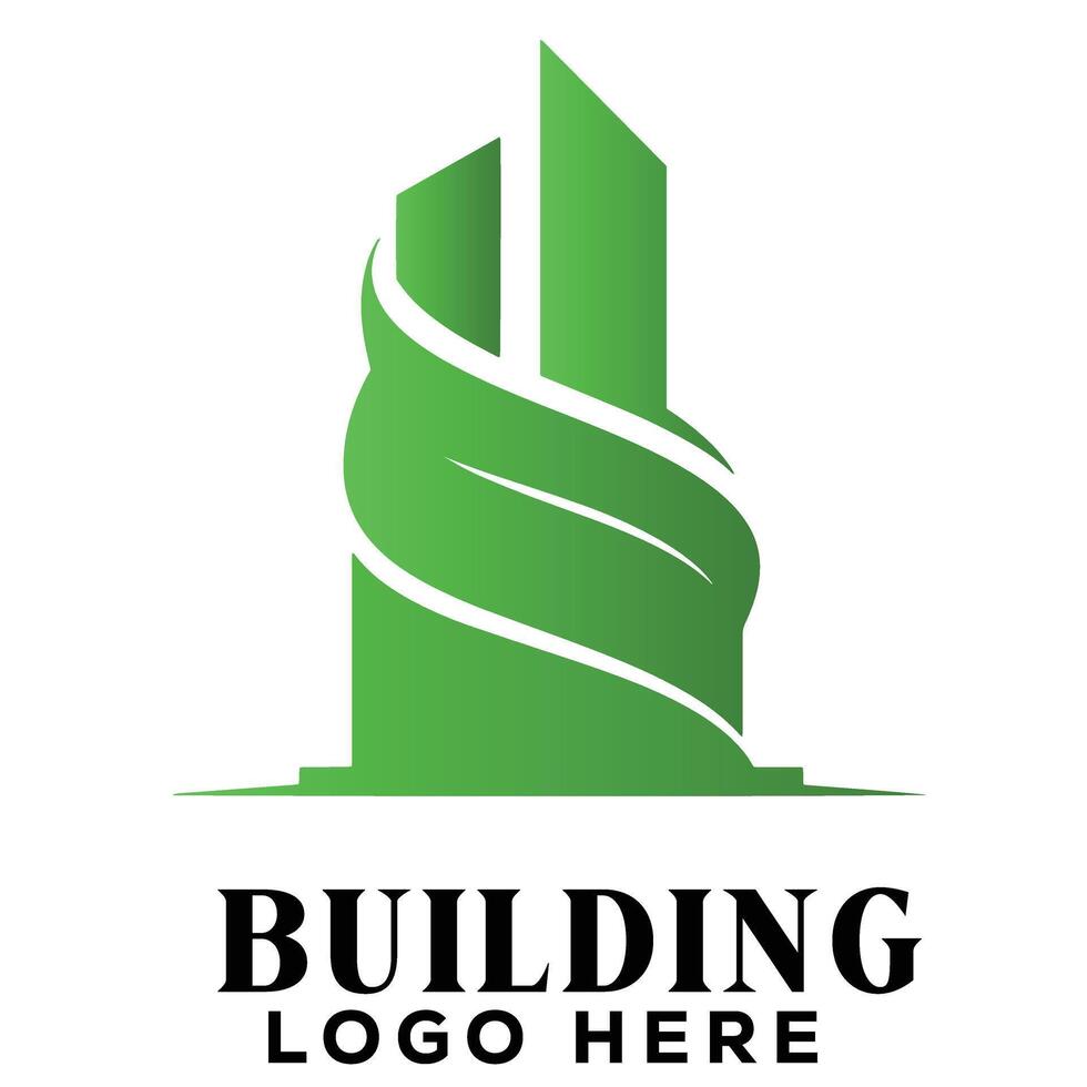 Radiating swirl real estate building logo symbol icon ideal for sunburst effect and energy efficient homes vector