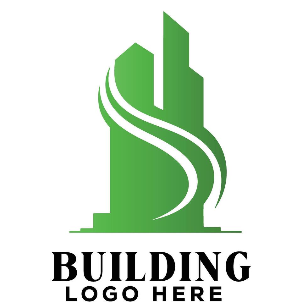 Bold swirl real estate building logo symbol icon perfect for realtor agency signage and prints vector