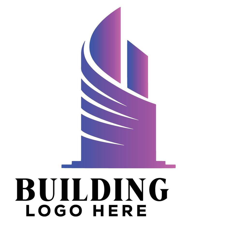 Stylish swirl real estate building logo symbol icon perfect for urban skyline marketing materials vector