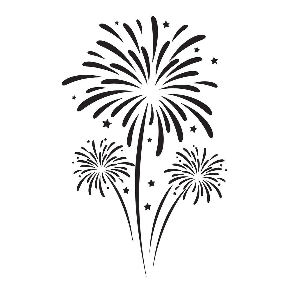 Festive spark fireworks silhouette collection for events parties and digital art vector