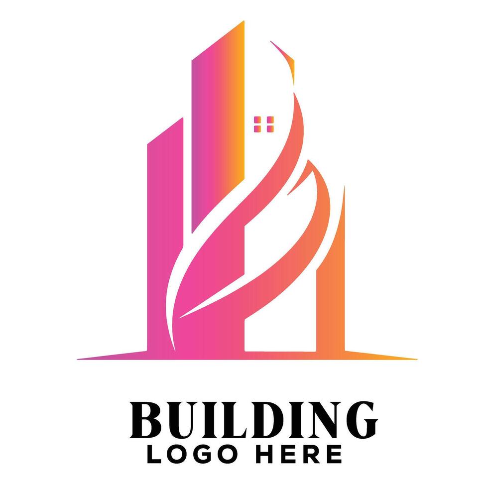 Elegant swirl real estate building logo symbol icon perfect for heritage property restoration brands vector