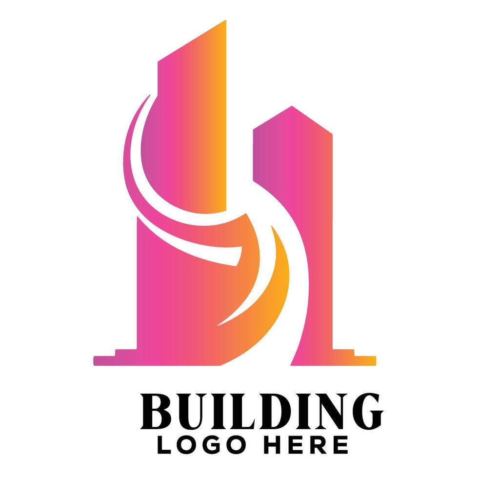 Innovative swirl real estate building logo symbol icon ideal for sustainable architecture firm brands vector