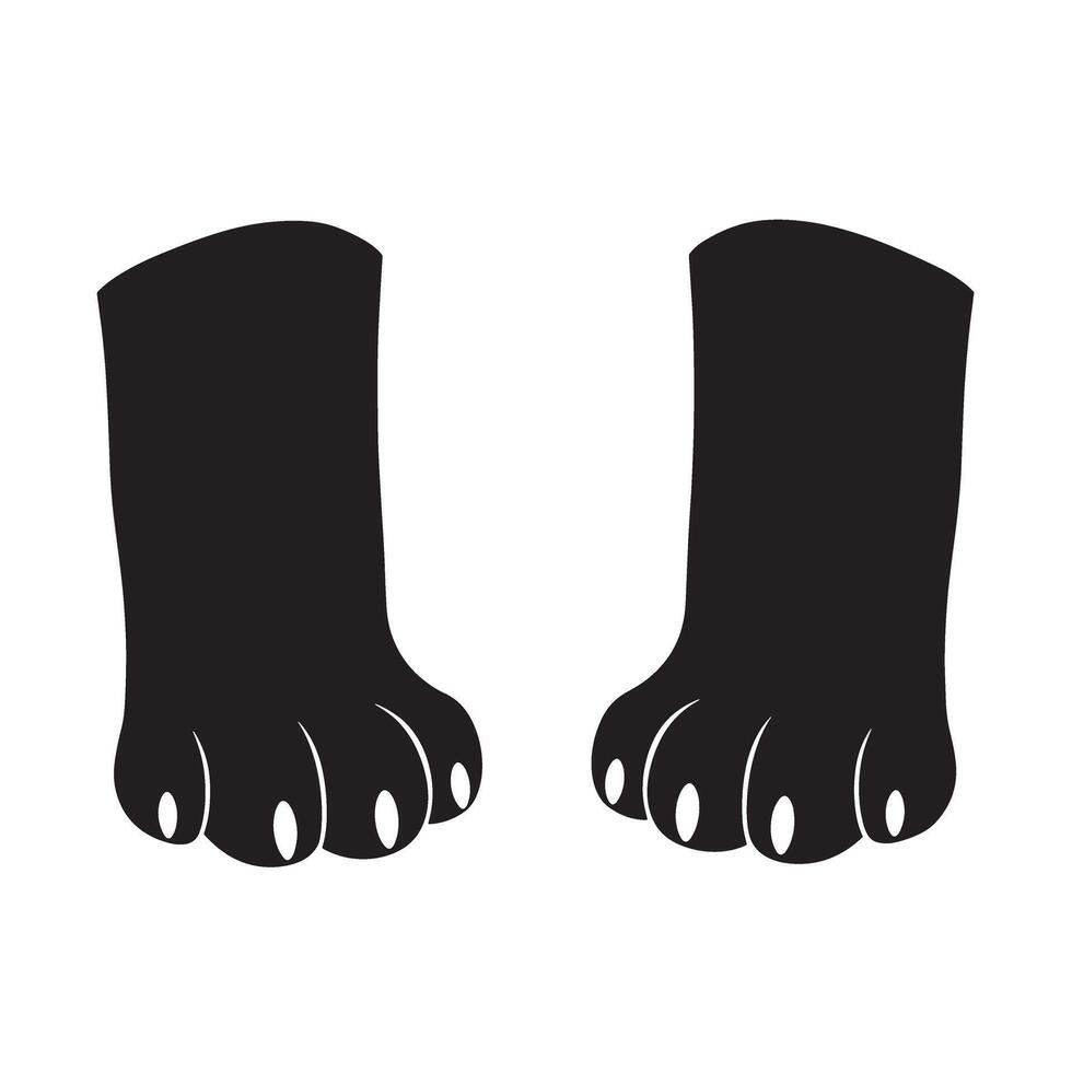 Creative cat foot and paw silhouette designs for sticker and logo themes vector