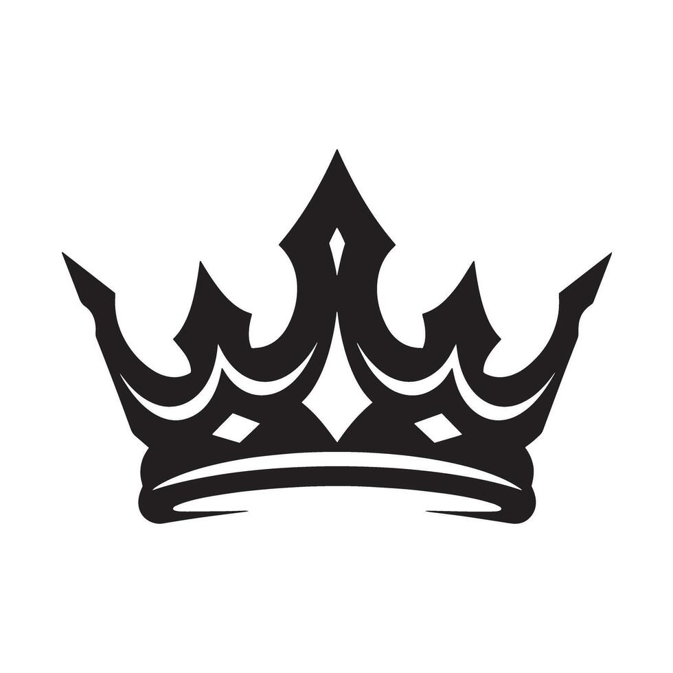 Elegant mastery crown logo silhouette great for classic brand mark and elite themes vector