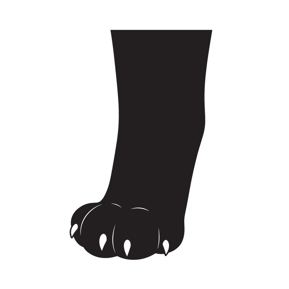 Cute cat foot silhouette bundle with fun paw prints for creative artwork vector