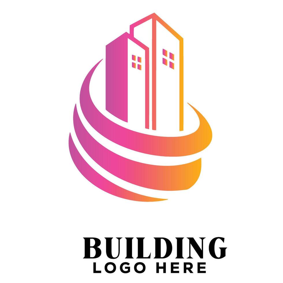Swirl real estate building logo symbol icon design perfect for modern property branding and signage vector