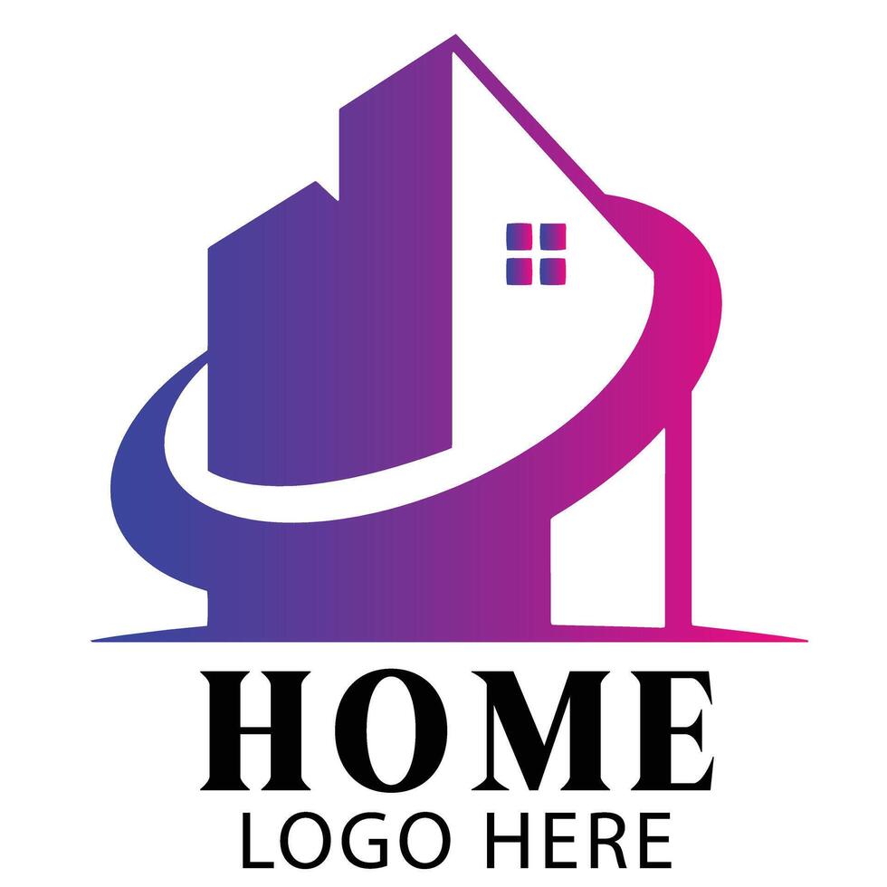 Swirl home building logo symbol icon ideal for contemporary architecture branding and signage art vector