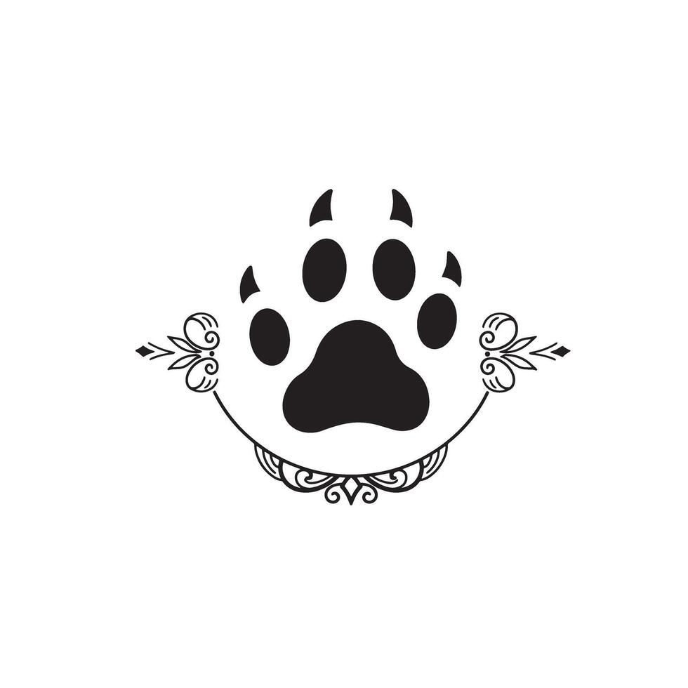 Cat foot print silhouette bundle for pet branding and feline themed artwork vector