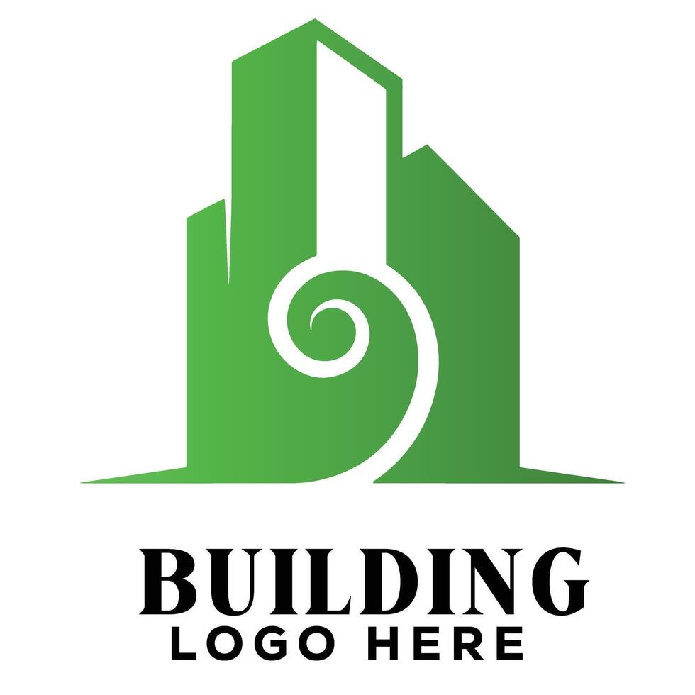 Creative swirl real estate building logo symbol icon perfect for residential agency branding projects vector