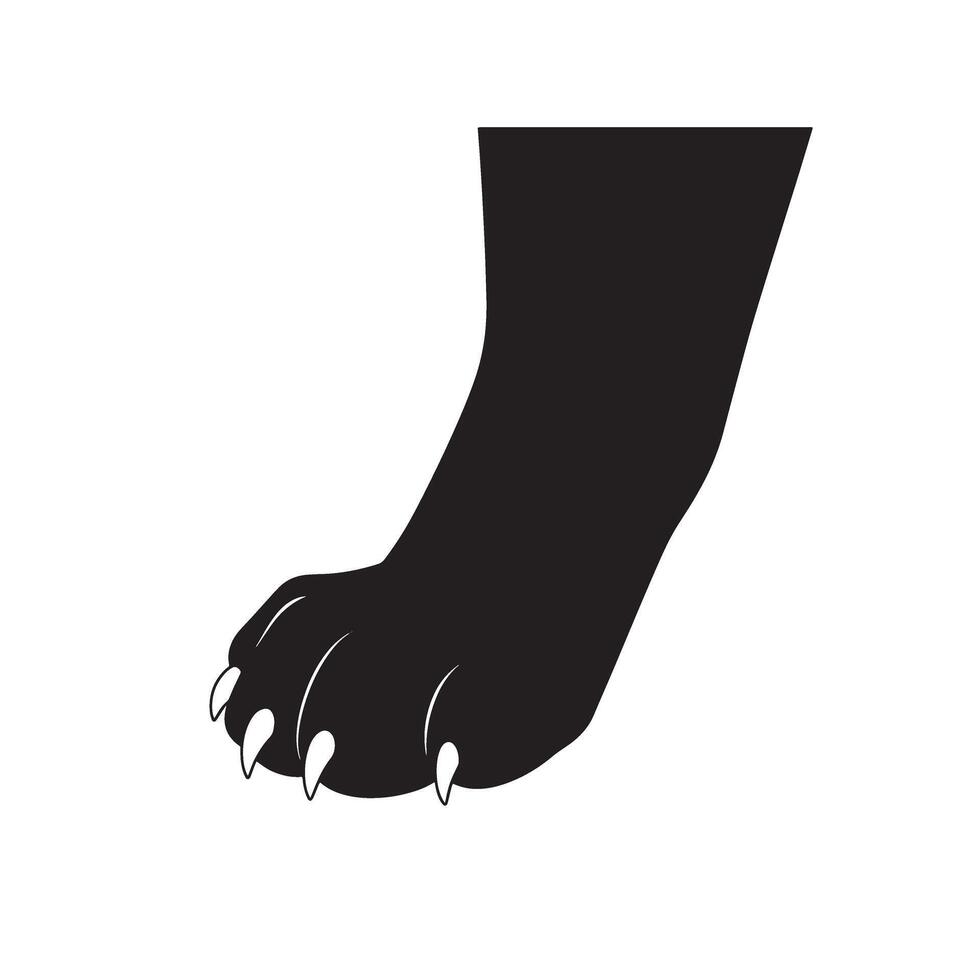 Adorable cat paw and foot silhouette set ideal for animal lover illustrations vector