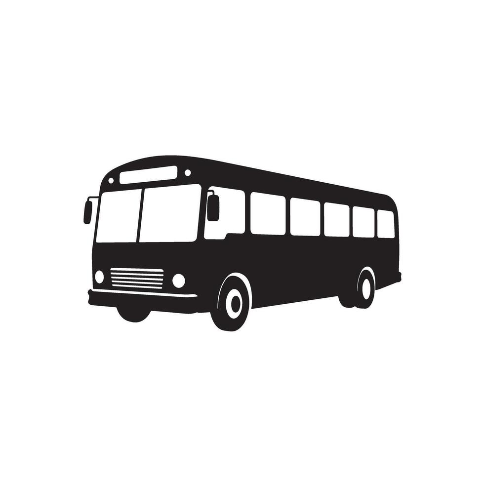 Monochrome bus art silhouette for public transportation themes and digital design vector
