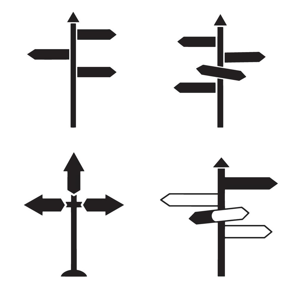 Motion direction icon set silhouette bundle for UX UI and mobile application use vector