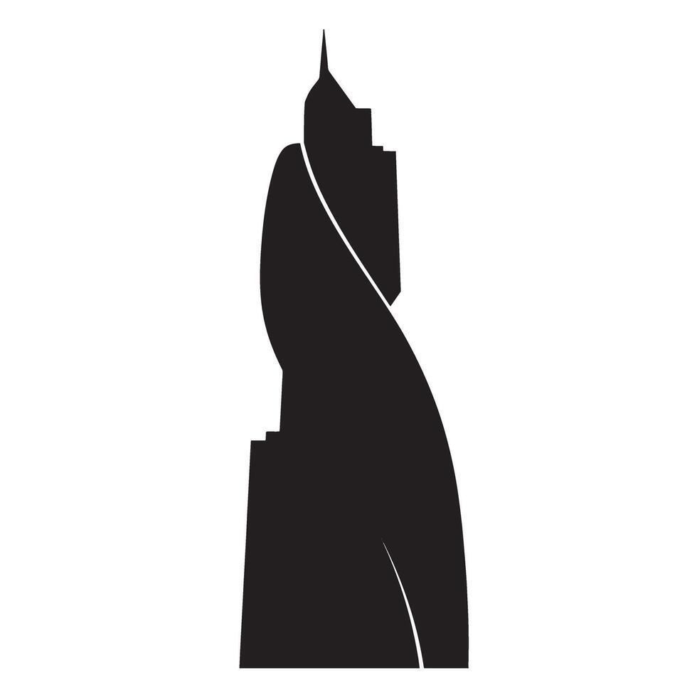 High rise building logo icon silhouette used in corporate designs and skyline art vector