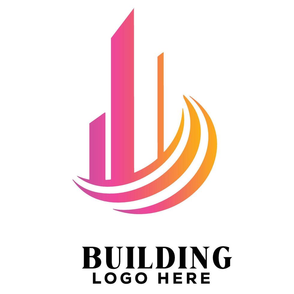 Artistic swirl real estate building logo symbol icon perfect for custom home builder identity art vector
