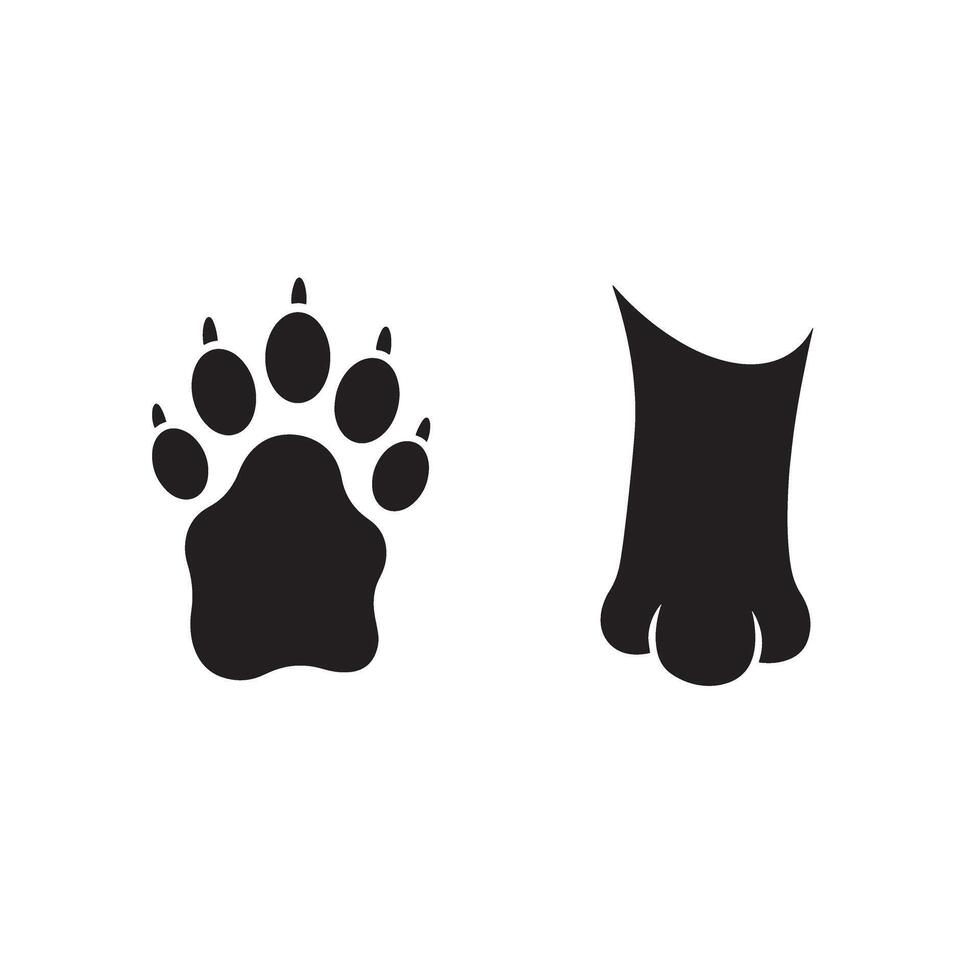 Clean cat foot and paw silhouette artwork perfect for sticker and branding use vector