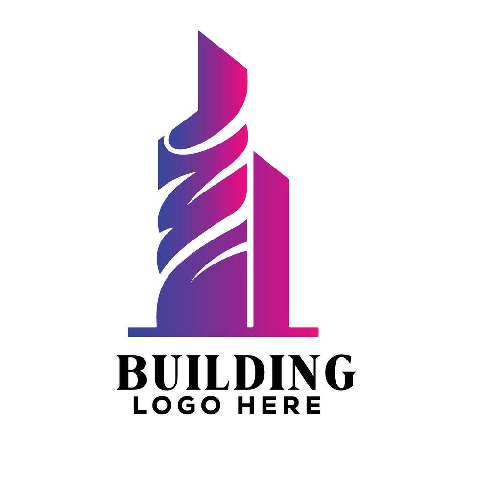 Radiant swirl real estate building logo symbol icon perfect for sunlit property and resort branding vector