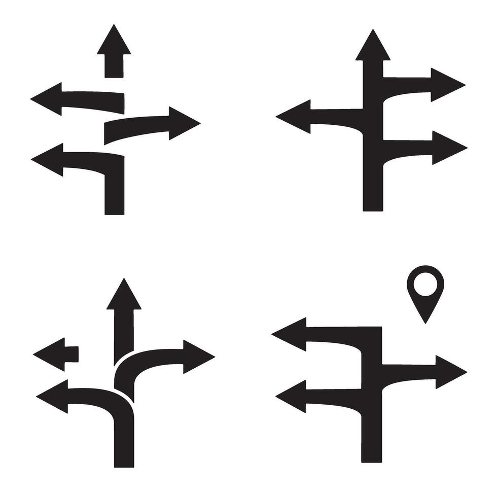 Sharp directional icon set silhouette collection used in site menus and button guides vector