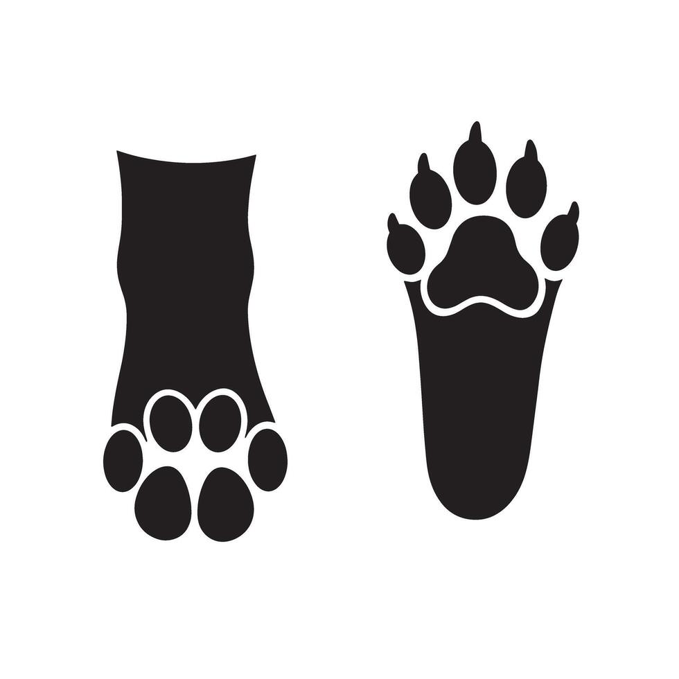 Cat foot silhouette icons ideal for pet related t-shirts and animal themed decor vector