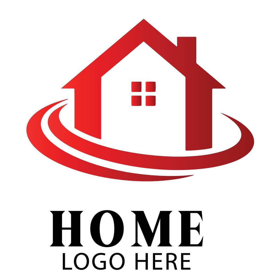 Flowing swirl home building logo symbol icon perfect for stylish family house branding use vector