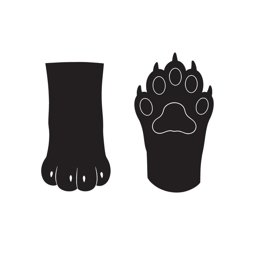 Simple cat foot and paw print silhouette collection for soft and calm design vector
