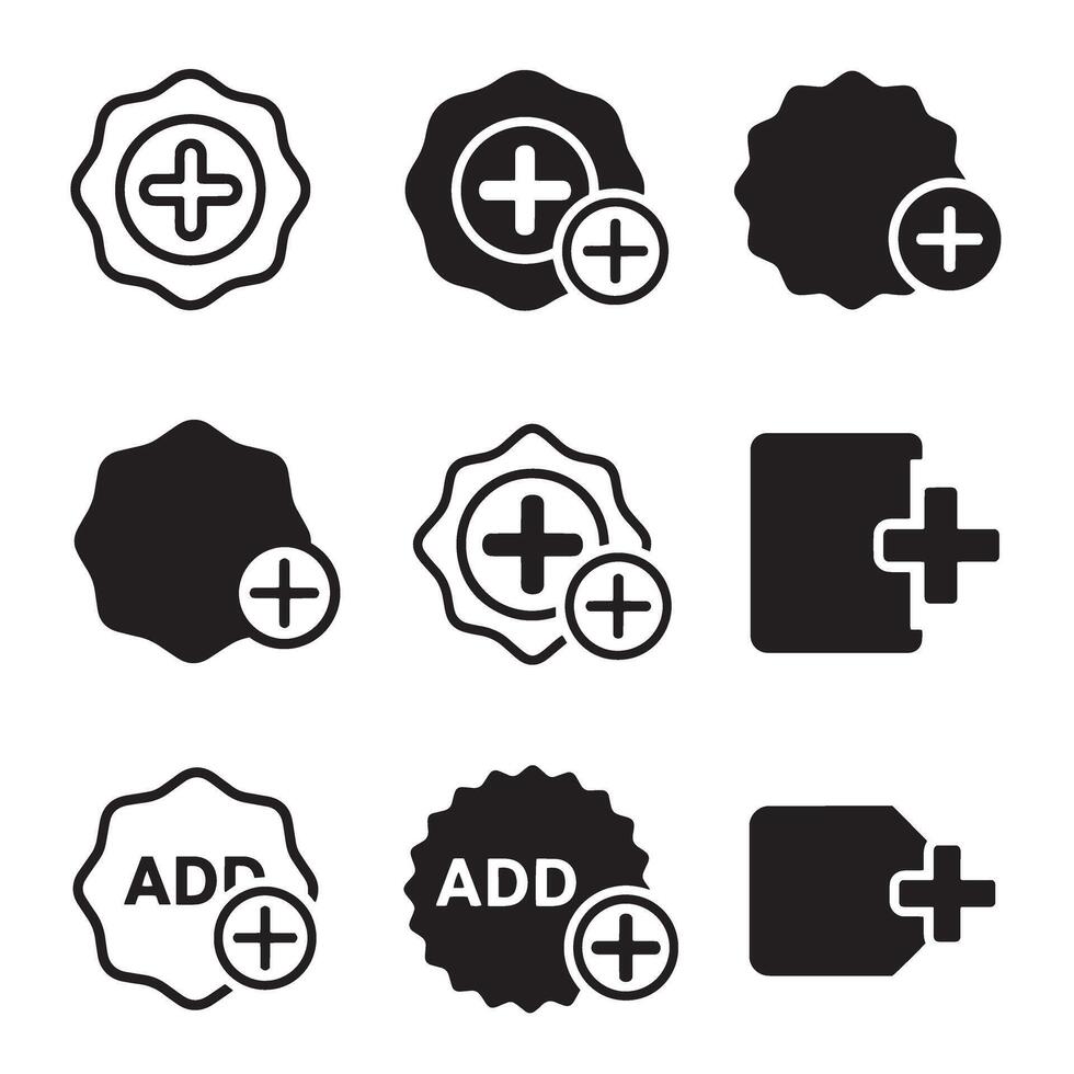Variation icons collection silhouette bundle with modern layout for apps branding and web vector