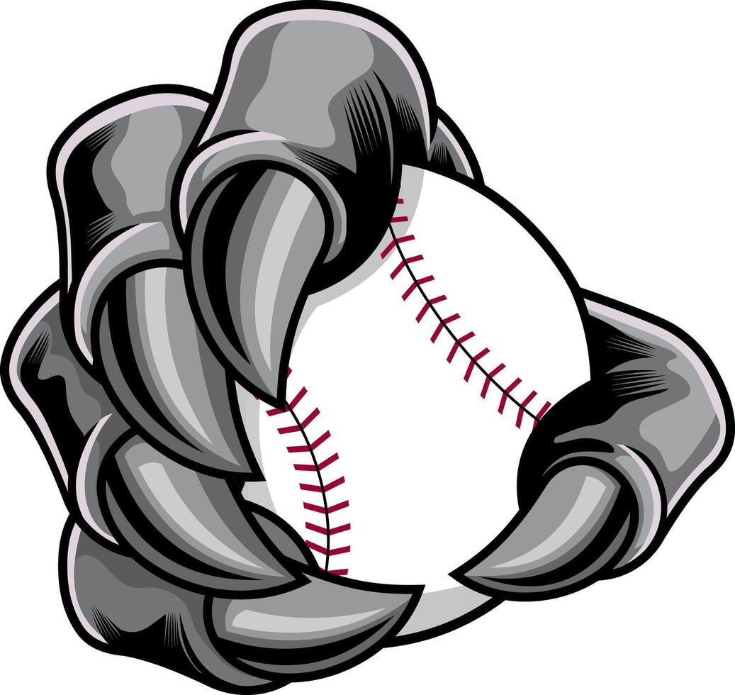 Rhino Claw Gripping Baseball With Heavy Power And Sharp Nails vector