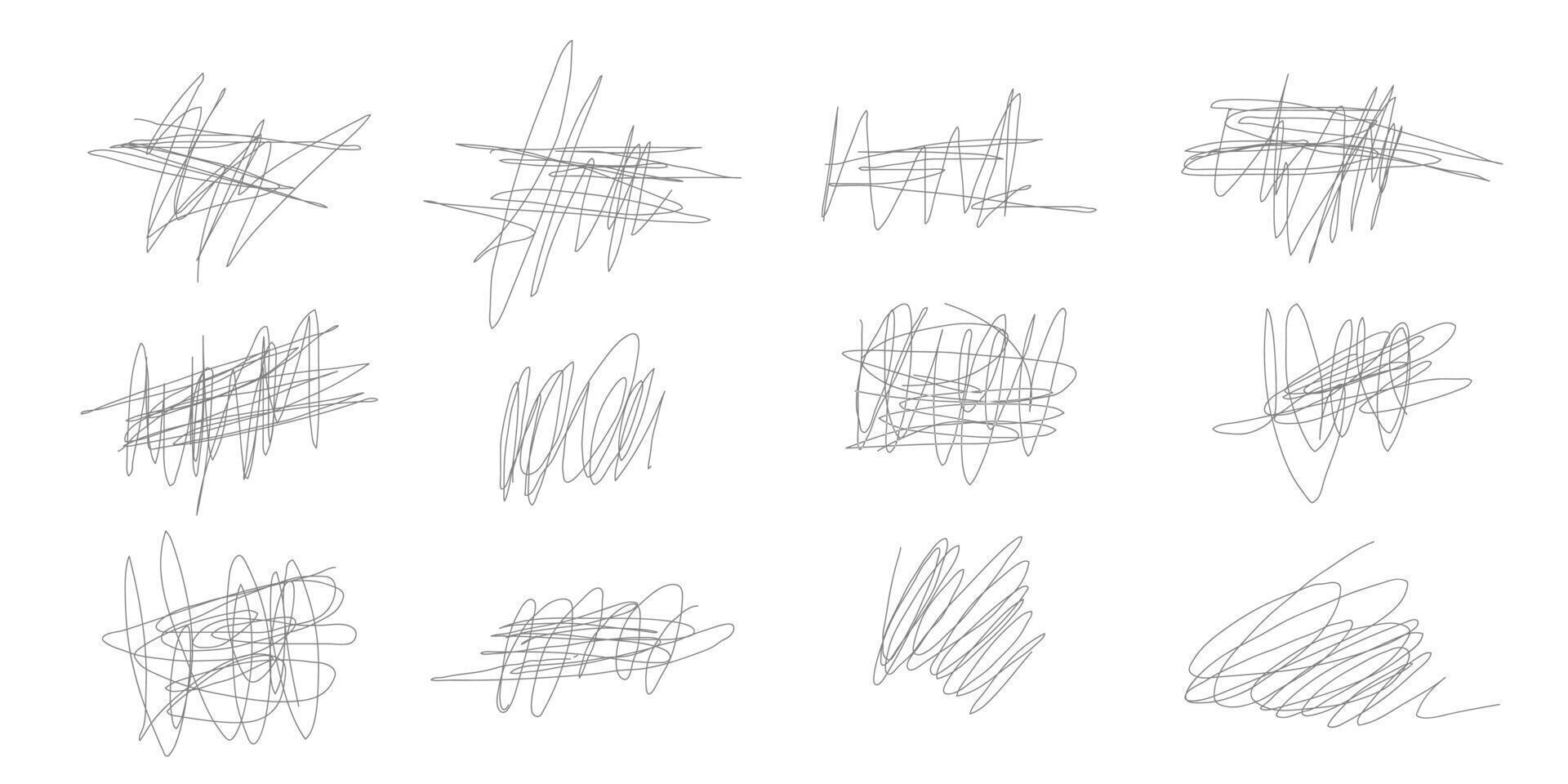 Scribbles Hand drawn collection of underline and highlight lines vector