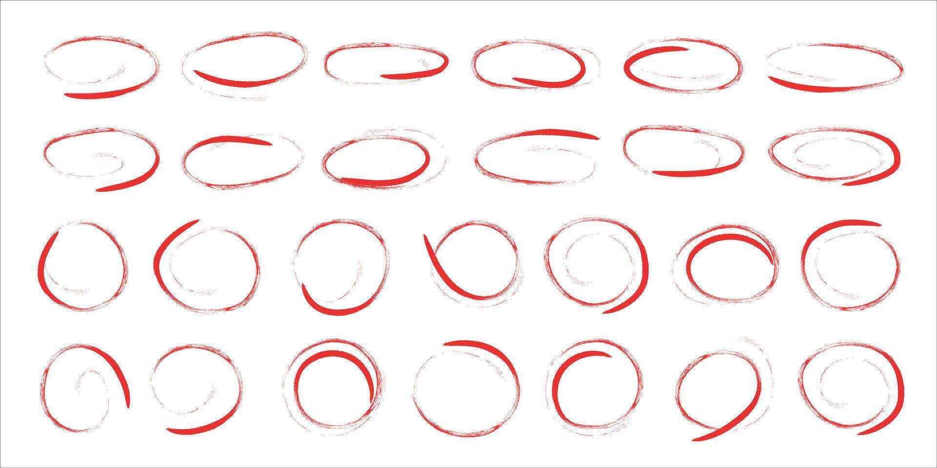 Round editing highlighting hand drawn brush stroke vector