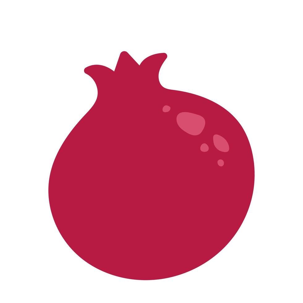 Whole ripe pomegranate. Hand drawn sketch icon of fruit. Isolated illustration in doodle line style. vector