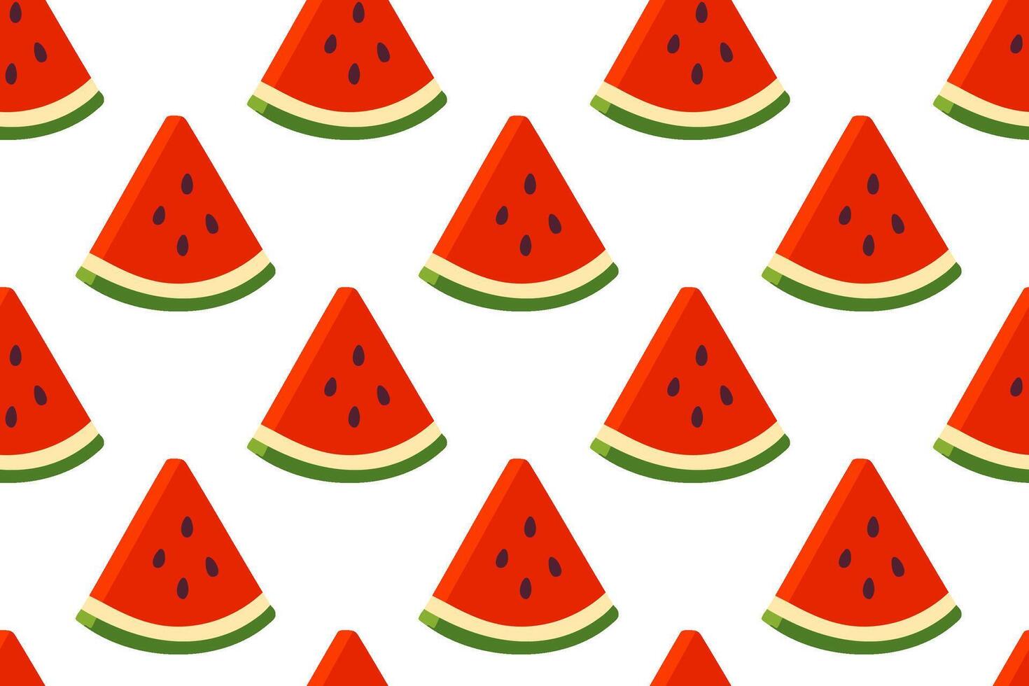 Pattern with triangular watermelon slices on white background vector