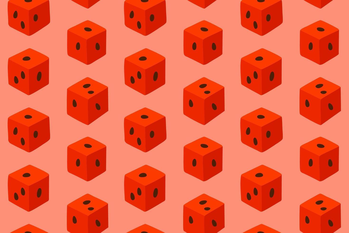 Seamless repeat pattern with watermelon cubes on red background vector