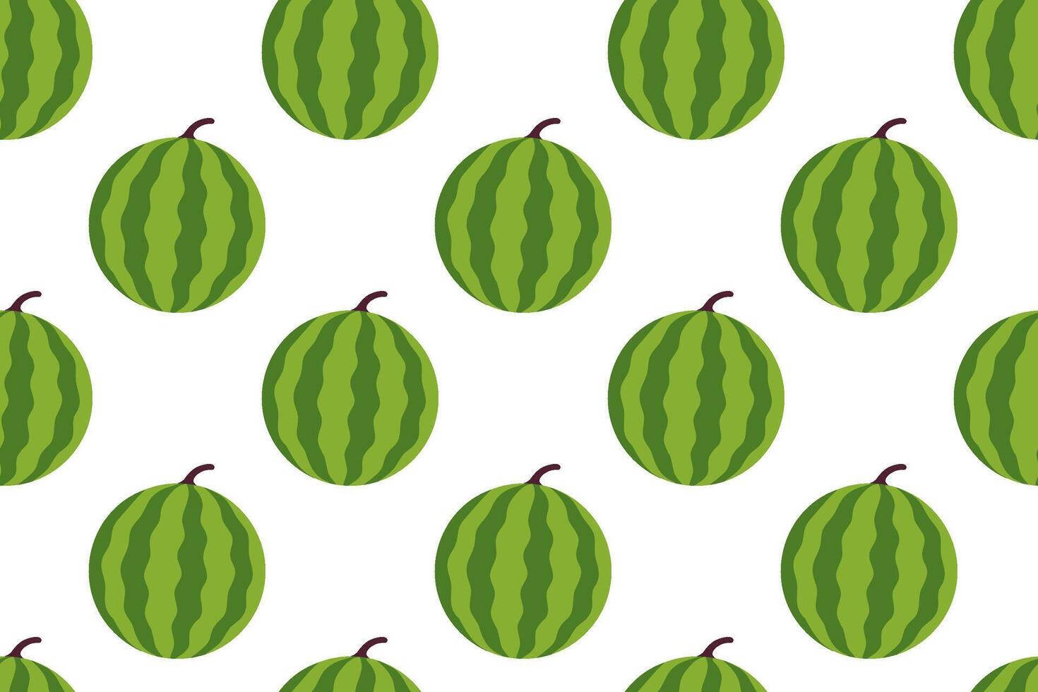 Seamless background with round and striped whole watermelons on white vector